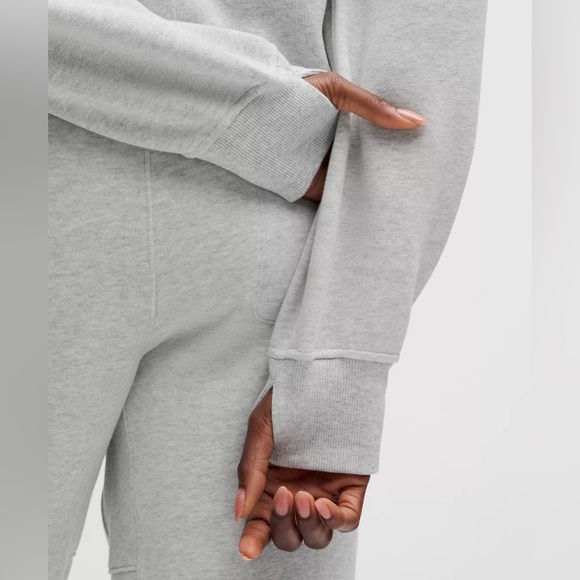 Part of MATCHING SET Lululemon Gray Sweatshirt Scuba Oversized Half-Zip Hoodie - Picture 6 of 9